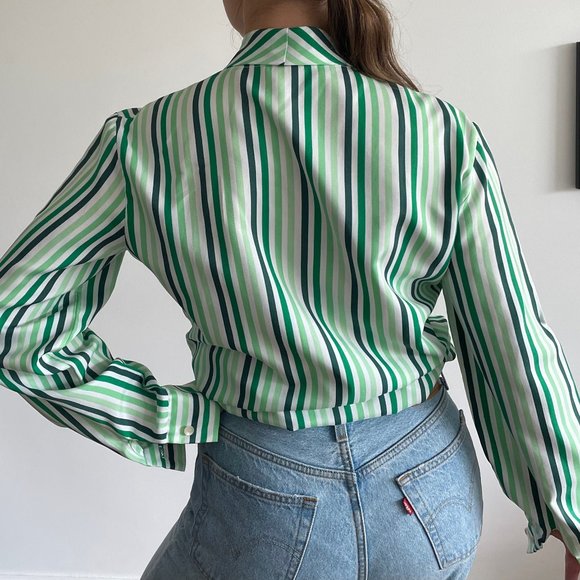JCPenney green striped shirt, size XS-S (US 2-4) - Picture 4 of 9
